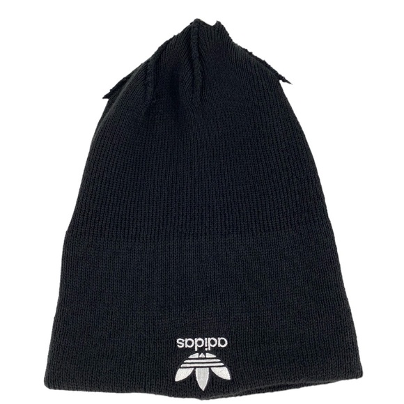 Adidas Originals Trefoil Black Womens Fit Knit Beanie - Picture 4 of 11